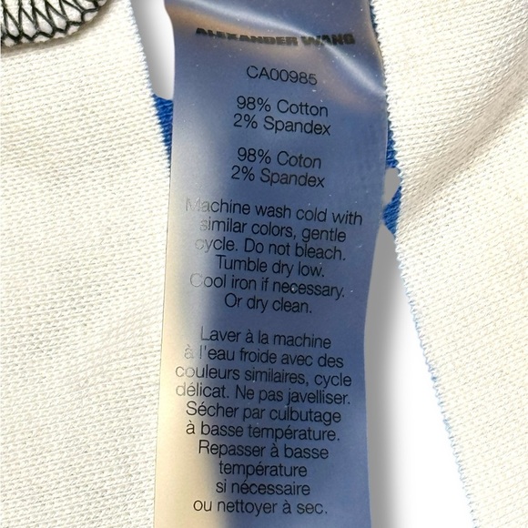 T by Alexander Wang Striped Dress Size M Teal Blue Black - Picture 8 of 8